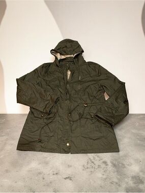 Women’s Olive Green Hooded Parka Jacket (1XL)